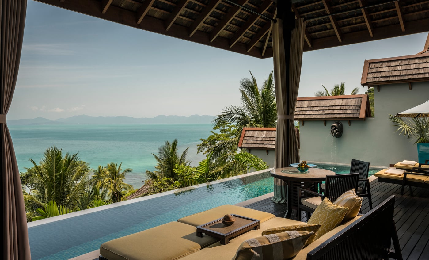 Four Seasons Resort Koh Samui — 풀빌라 테라스와 바다 전망
