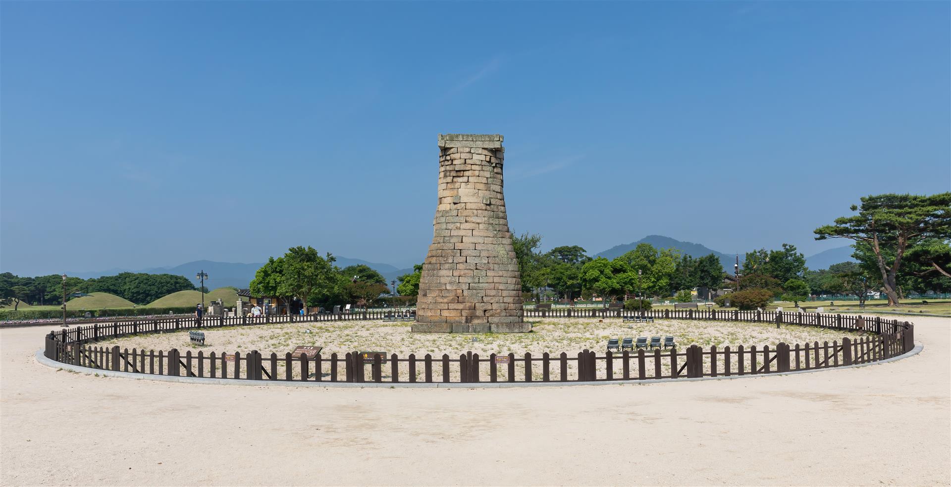 Cheomseongdae Observatory under a blue sky in Gyeongju