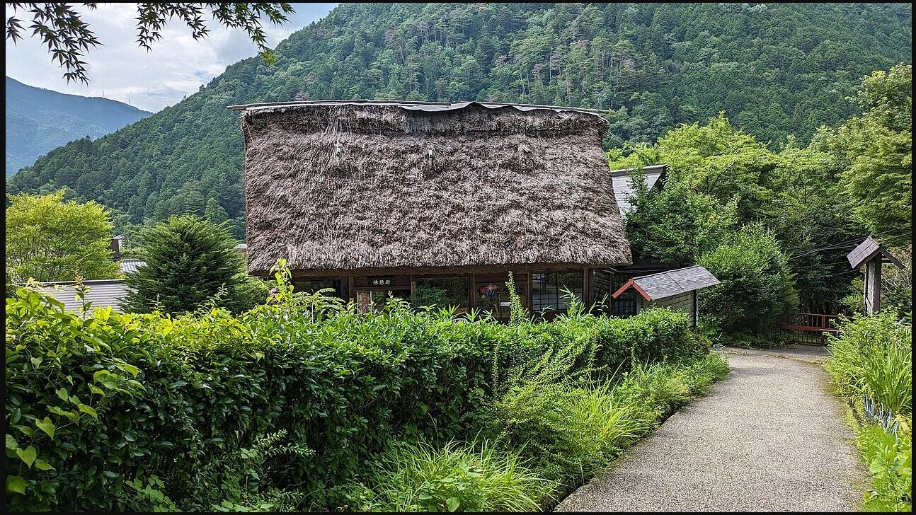 Traditional steep-roofed houses at Gero Gassho Village.