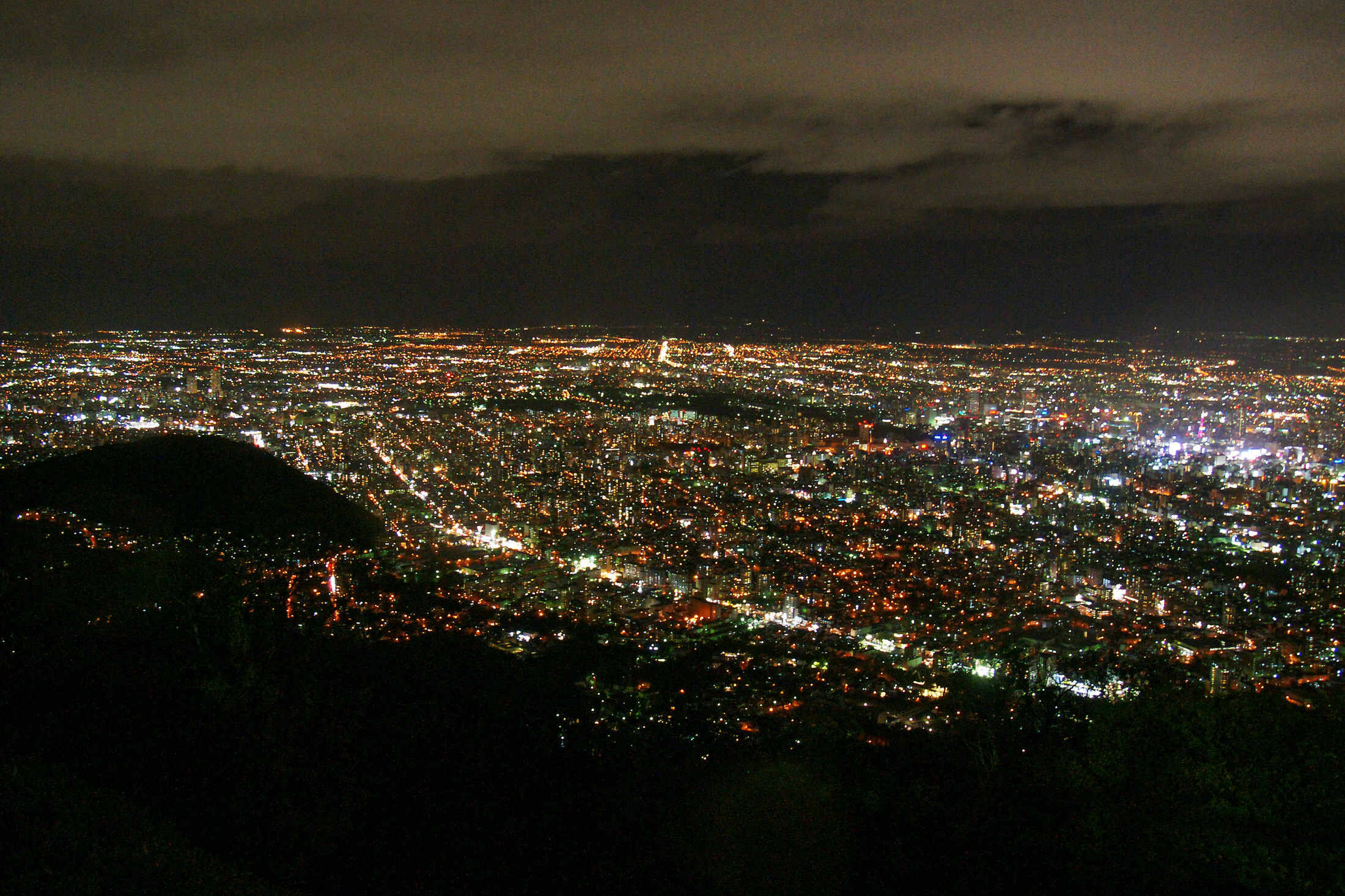 Sapporo after dark, viewed from Mount Moiwa.