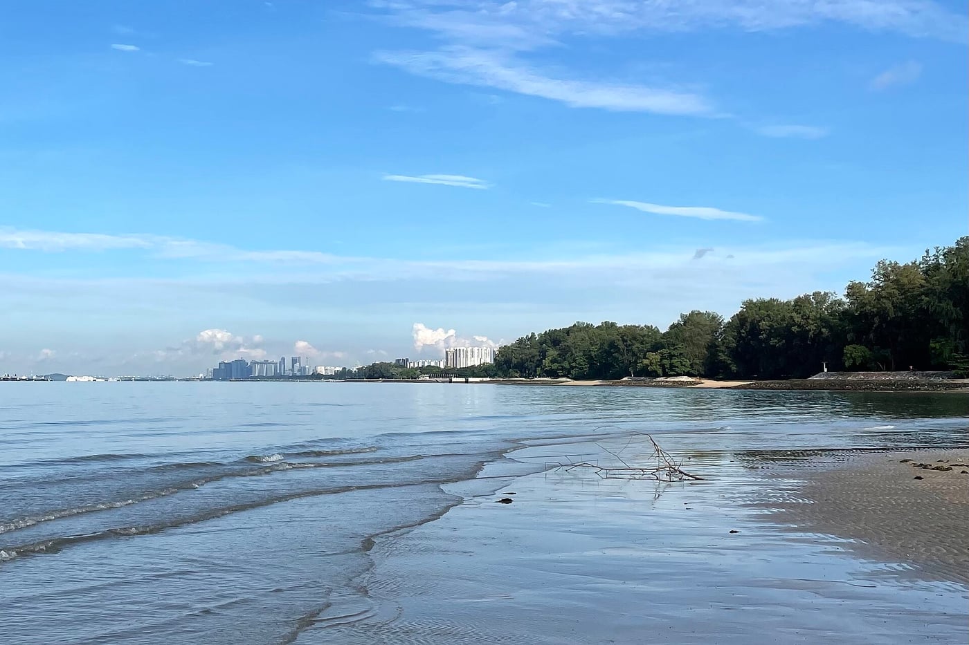 Sandy beach in Zone H of East Coast Park, Singapore